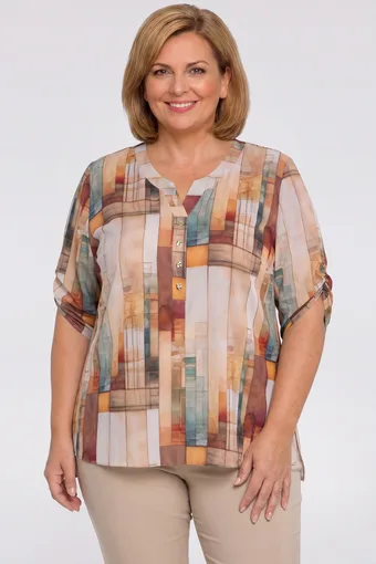 Bluza s uzorkom pješčano bež boje