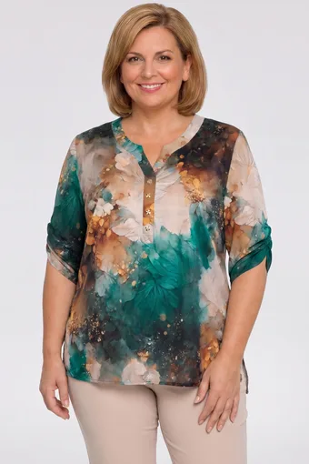 Bluza sa sivim i plavim uzorcima