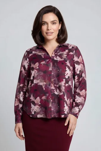 Bluza s bordo i ružičastim uzorkom