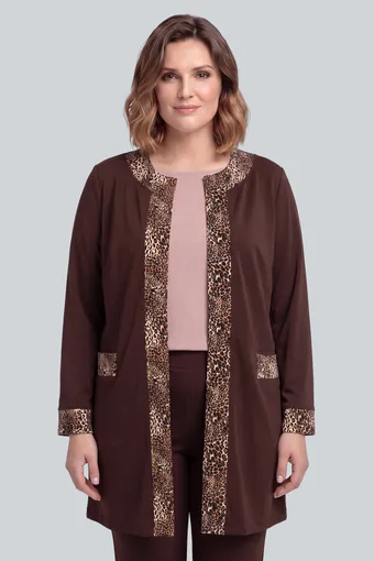 Smeđi Ponča s leopard printom