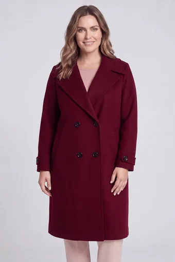 Klasični bordo kaput s dvostrukim kopčanjem