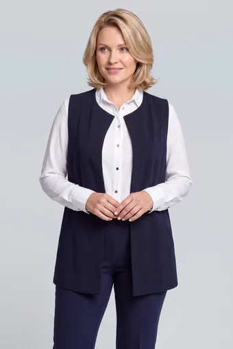 Tamnoplavi prsluk s džepovima