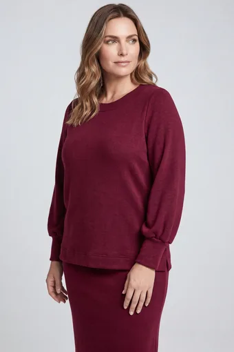 Bordo pletena bluza s puloverima